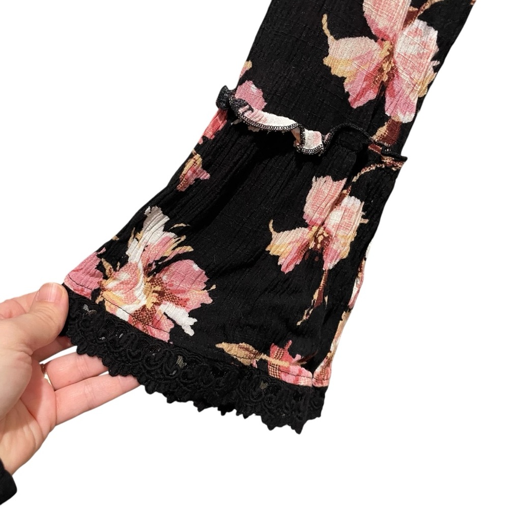 American Rag Floral Black Lace Trim Long Sleeve Dress Women’s Size XXL - Picture 5 of 9